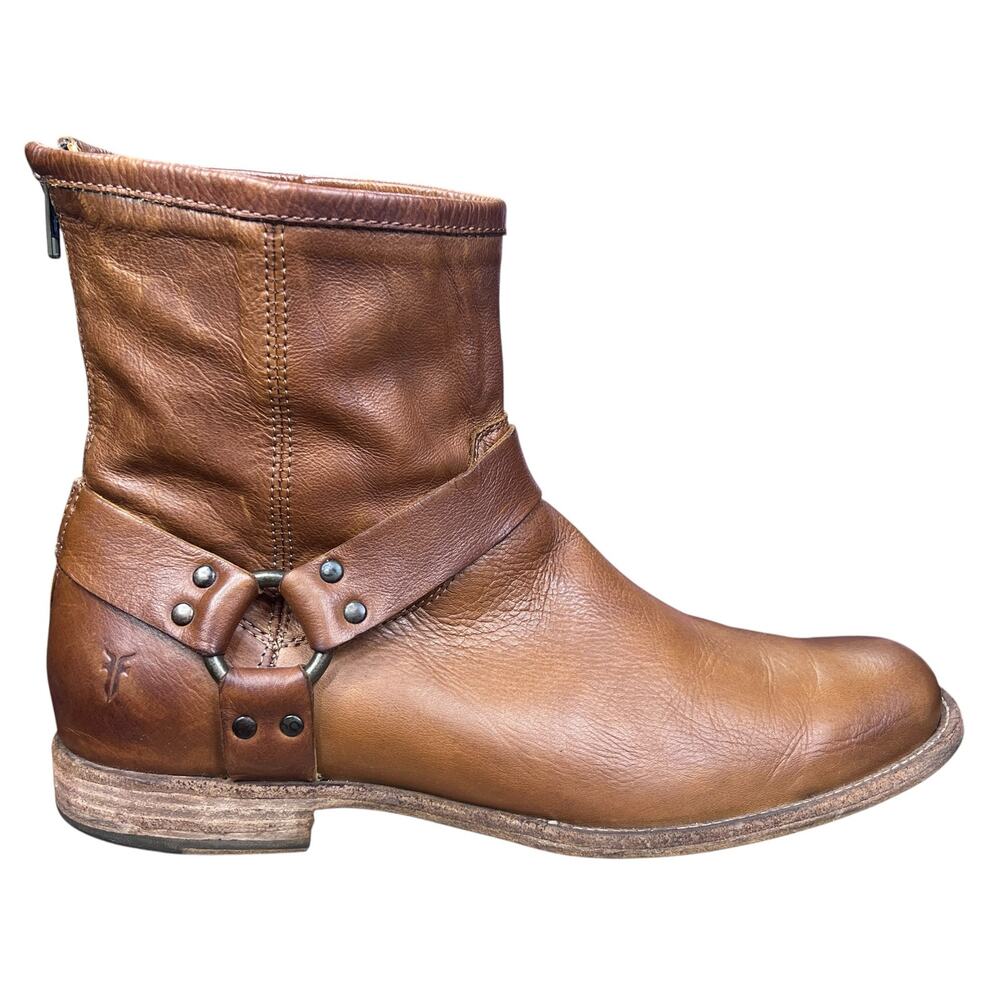 Frye Men’s Phillip Harness Tan Leather Boots Size 12 D